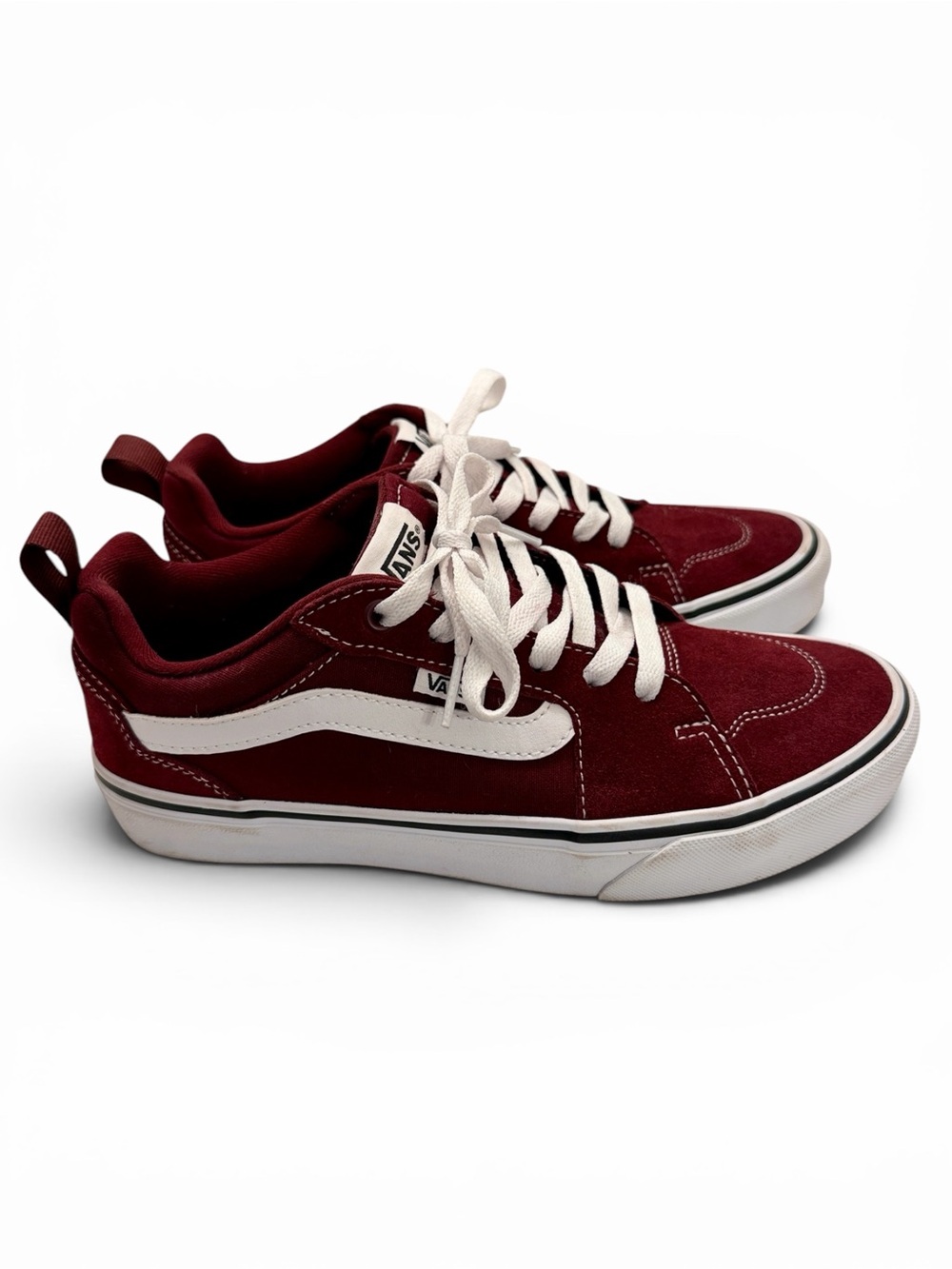 Vans Burgundy and White Skate Sneakers - Picture 2 of 4